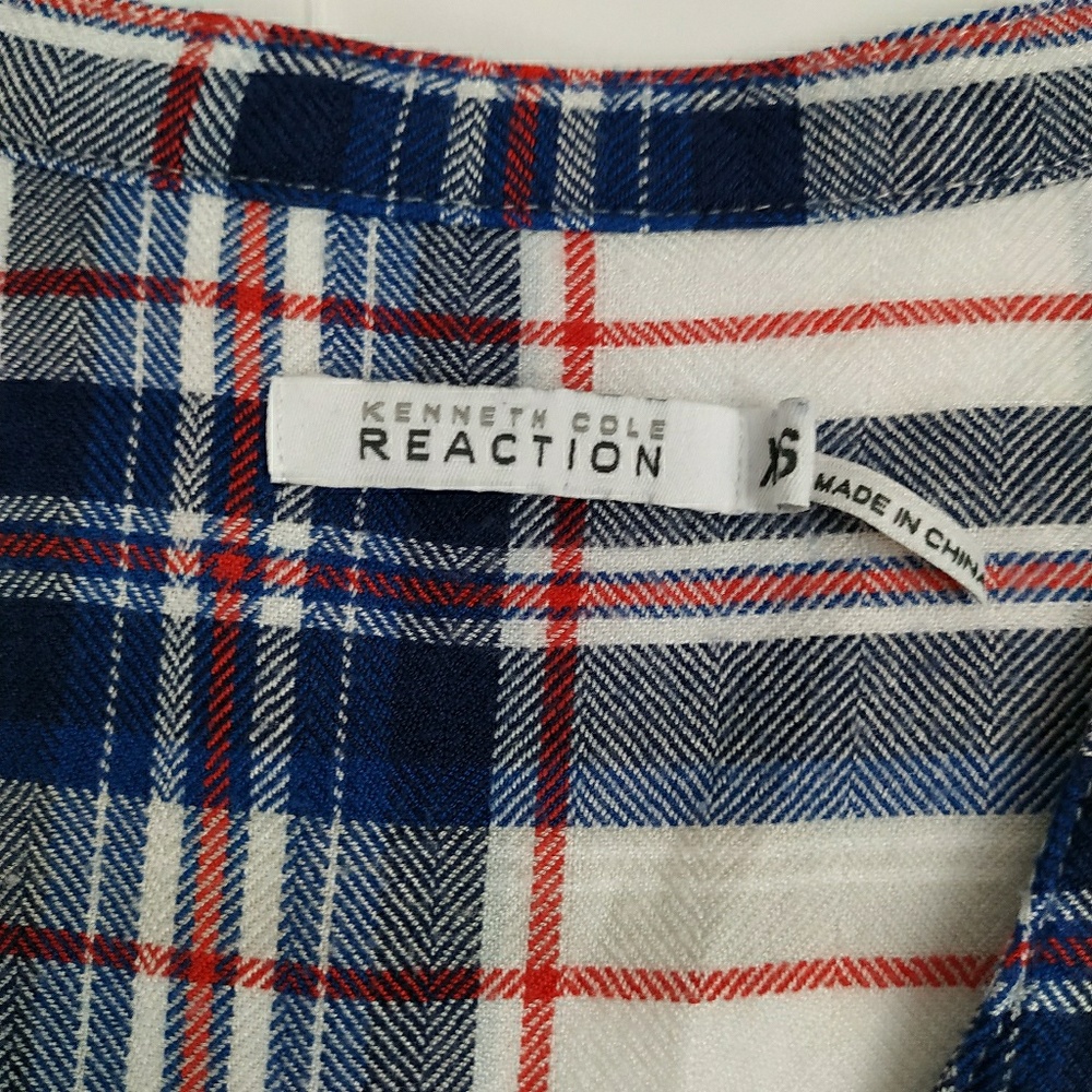 Kenneth Cole Reaction Women's Flannel Blue white